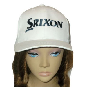 Srixon Golf Cap White Black Hat Golfer Adjustable Strap Play A Better Ball